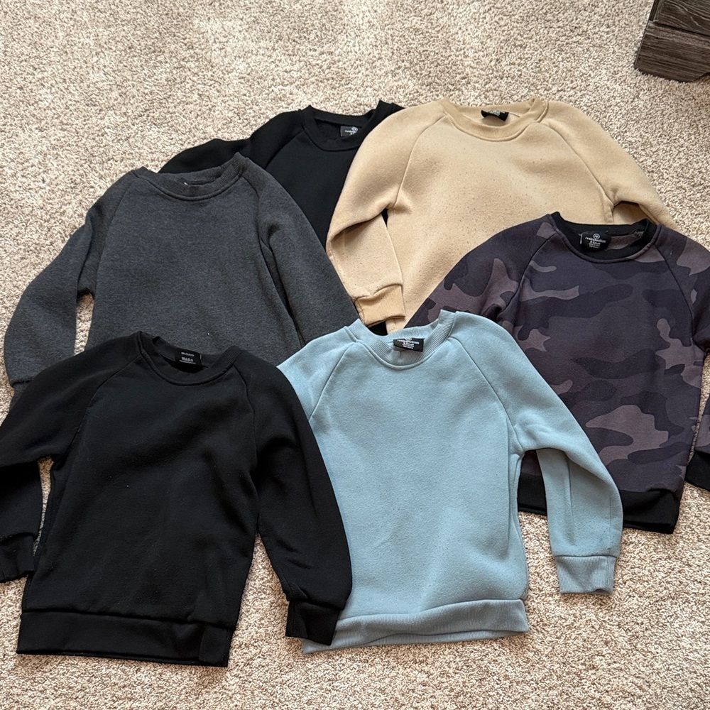 Boys Bundle Sweater Collection - Black, Gray, Tan, Blue, Camo